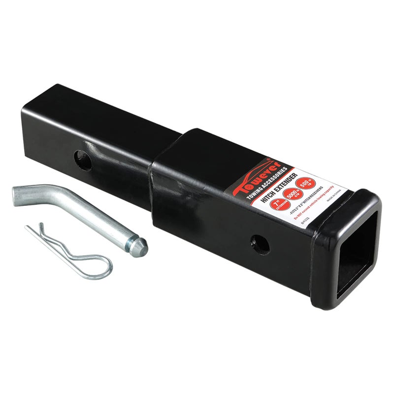 Towever 84332P Towever Trailer 2 inches Hitch Extension Receiver Tube Extenders, 7 inches Length, with 5/8 inch Hitch Pin - Image 2